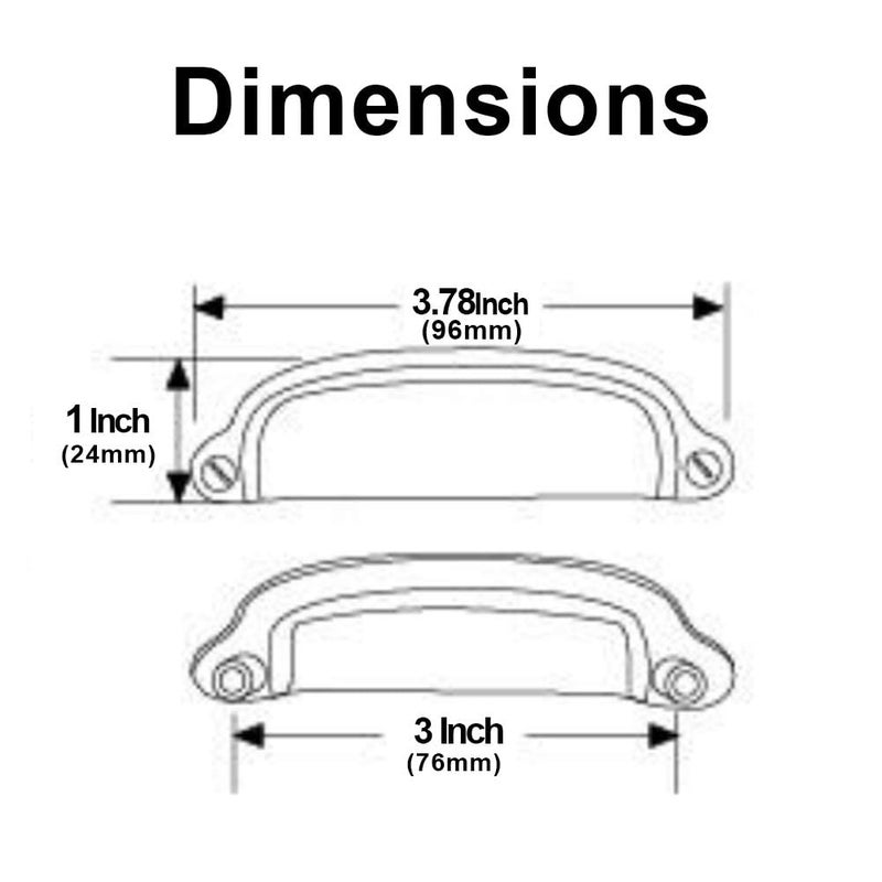 HARPOON Cup Handle Pulls Kitchen Drawer Cabinet Hardware European Style 3 Inch 10 Pack Antique Brass - Image 2